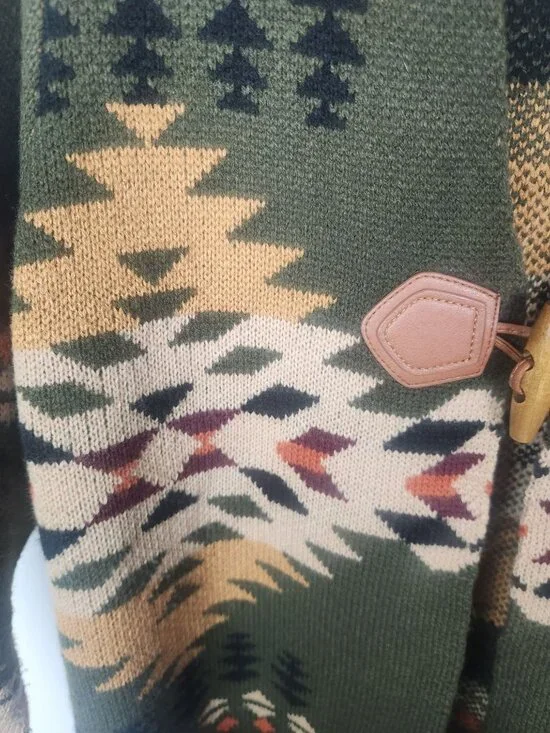 Rod's Women's Sz. XXL Aztec Long Sleeve Midi Length Cardigan Sweater - Picture 4 of 6